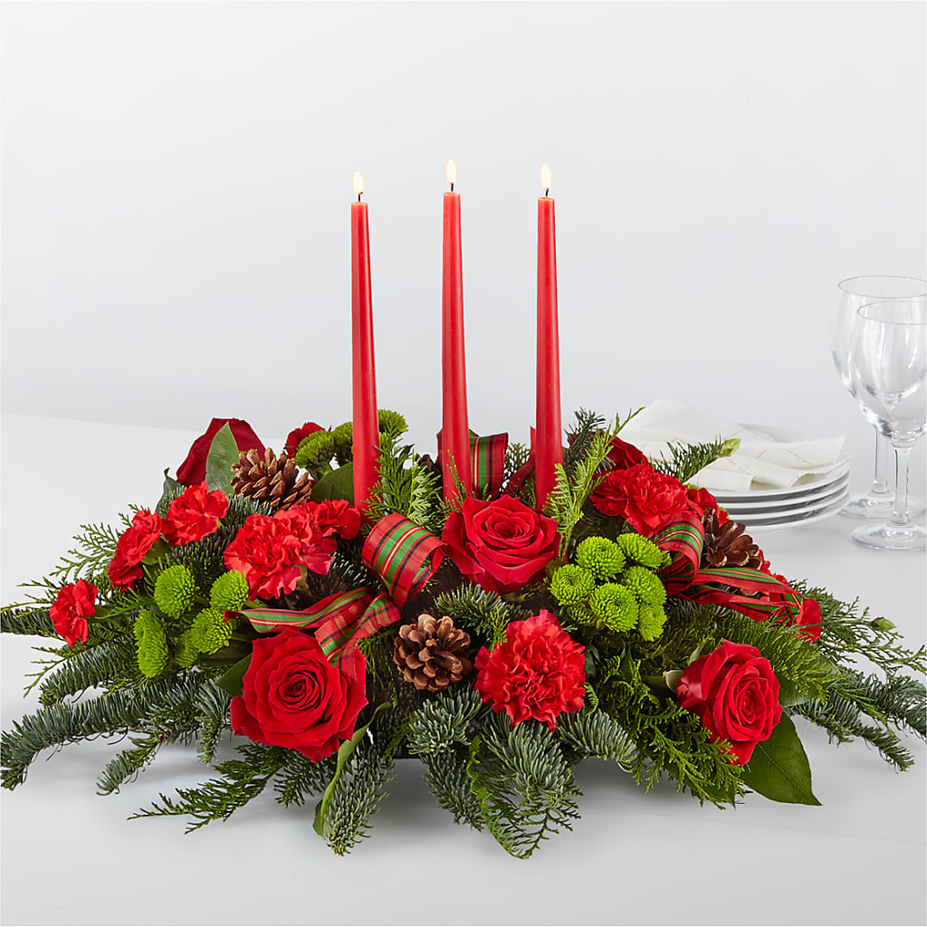 By the Candlelight Centerpiece – Barbur Floral Shop, Geneva NE