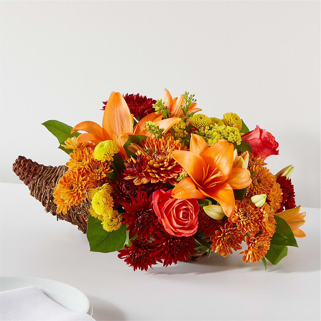 Bouquet of Blessings Cornucopia – Barbur Floral Shop, Geneva NE