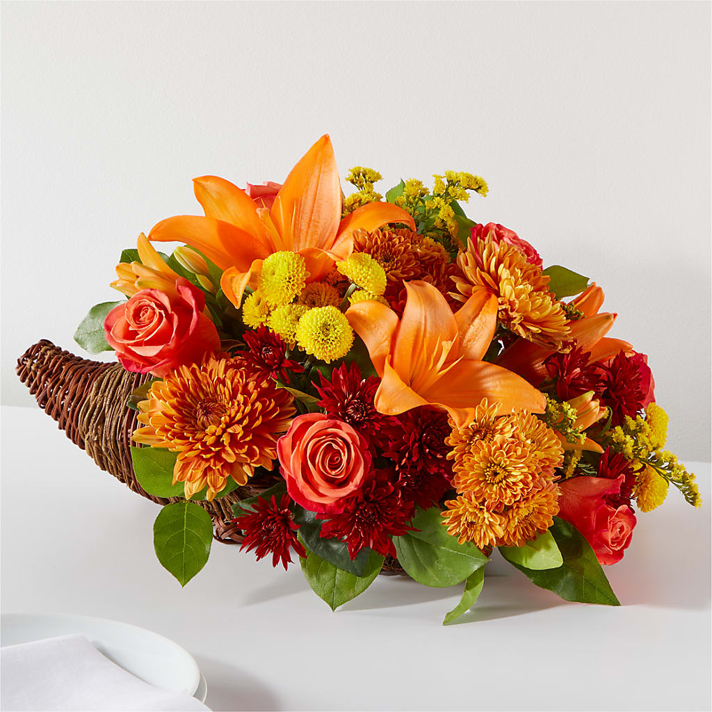 Bouquet of Blessings Cornucopia – Barbur Floral Shop, Geneva NE