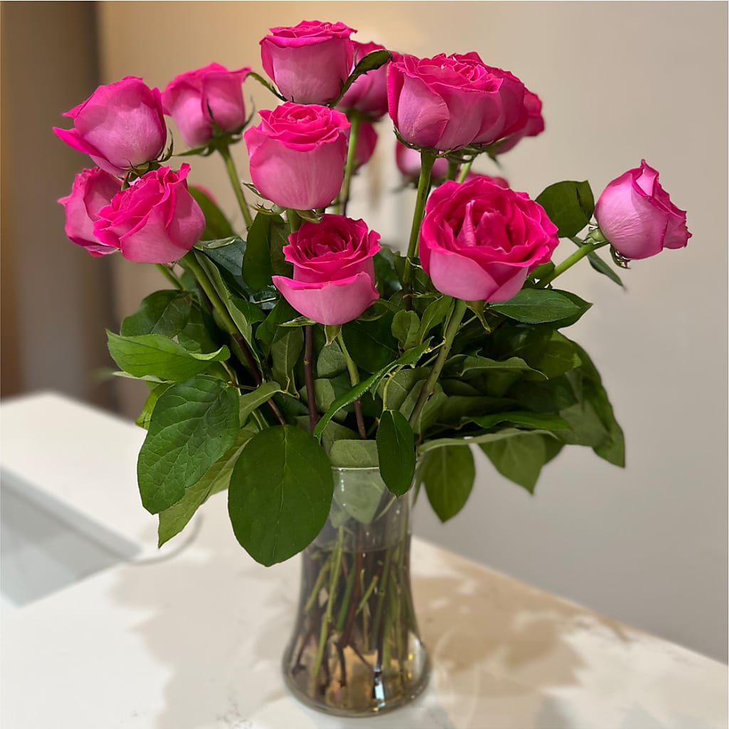 Long Stem Pink Rose Bouquet –  Barbur Floral Shop, Geneva NE