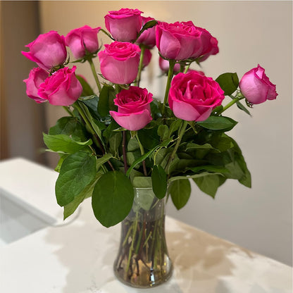 Long Stem Pink Rose Bouquet –  Barbur Floral Shop, Geneva NE