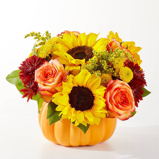 Golden Gourd Pumpkin Bouquet –  Barbur Floral Shop, Geneva NE