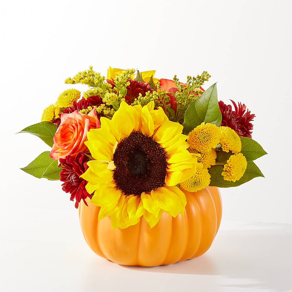 Golden Gourd Pumpkin Bouquet –  Barbur Floral Shop, Geneva NE