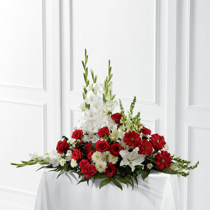Crimson & White Arrangement –  Barbur Floral Shop, Geneva NE