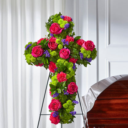 Tribute Rose Floral Cross –  Barbur Floral Shop, Geneva NE