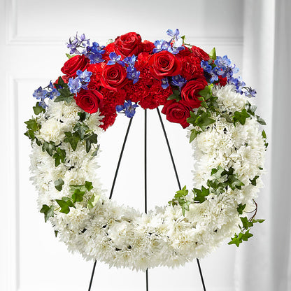 Patriotic Passion Wreath –  Barbur Floral Shop, Geneva NE