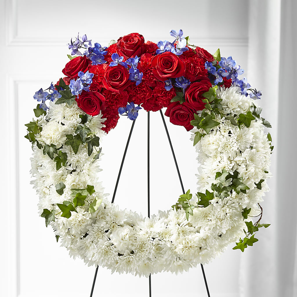 Patriotic Passion Wreath –  Barbur Floral Shop, Geneva NE