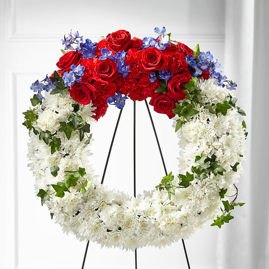 Patriotic Passion Wreath –  Barbur Floral Shop, Geneva NE