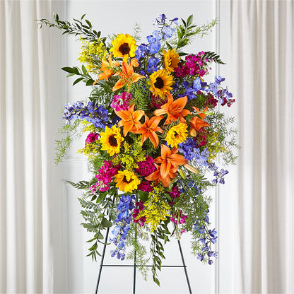 Sunlit Memories Standing Spray (Standard) –  Barbur Floral Shop, Geneva NE