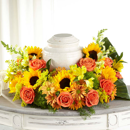 Faithful Sunflower Cremation Adornment –  Barbur Floral Shop, Geneva NE