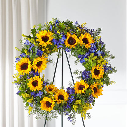 Bright Rays Wreath –  Barbur Floral Shop, Geneva NE