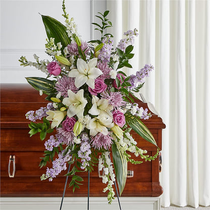 Grateful Hearts Standing Spray –  Barbur Floral Shop, Geneva NE