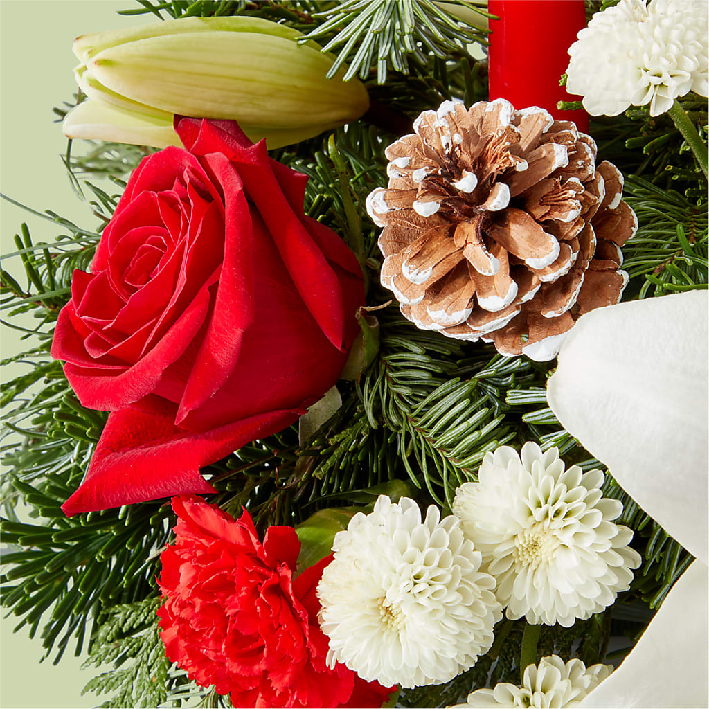 Seasonal Festivities Centerpiece –  Barbur Floral Shop, Geneva NE