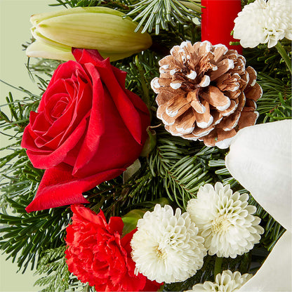 Seasonal Festivities Centerpiece –  Barbur Floral Shop, Geneva NE