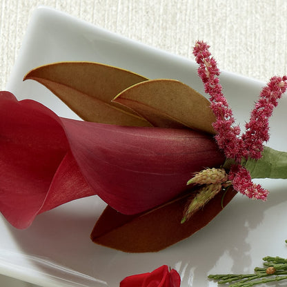 Red Calla Boutonniere –  Barbur Floral Shop, Geneva NE