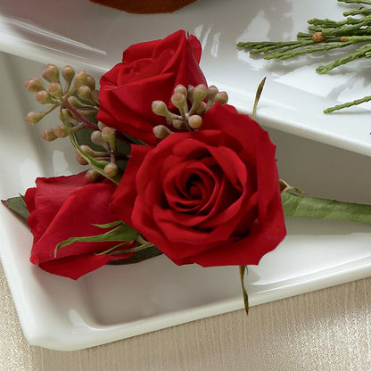 Red Spray Rose Boutonniere –  Barbur Floral Shop, Geneva NE